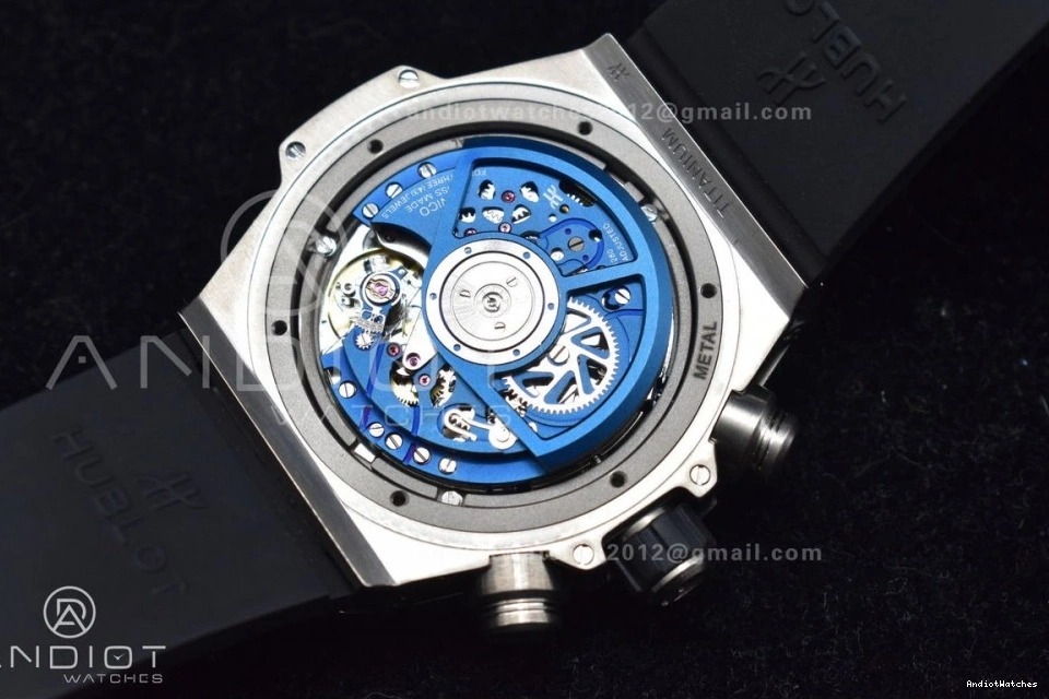 Edition Skeleton Dial ZF 1:1 424 A Rubber Titanium Hublot on Blue Best FlexibleFit Big Unico Blue Strap Bang 0330